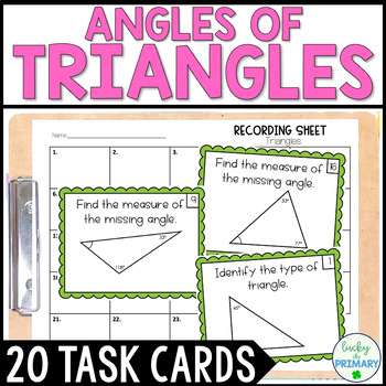 Preview of Angles of Triangles Task Cards - Missing Angles | SCOOT Game | 5th 6th 7th 8th