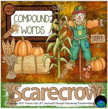 Preview of Task Cards Scarecrow Compound Words