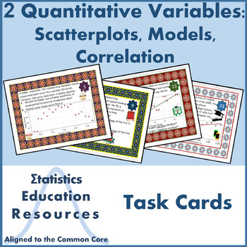 Preview of Task Cards: Scatter Plots, Linear Models, Functions, Correlation (Common Core)
