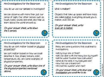 Science Task Cards - Investigations for INSIDE the Classroom | TpT