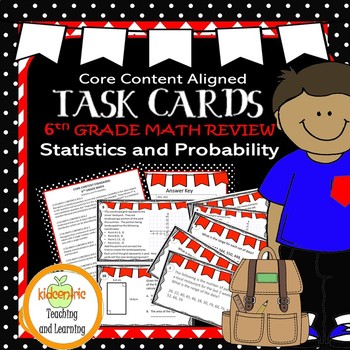 Preview of Math Task Cards 6th Grade Statistics Probability | Mean, Median, Number Lines