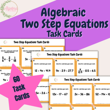 Preview of Task Cards // Solving Algebraic Two Step Equations