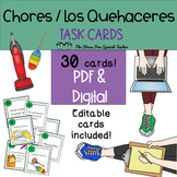 Spanish Task Cards for Chores QUEHACERES House Homes Vocabulary