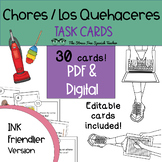 Task Cards: Spanish, Chores / Quehaceres and House / Homes