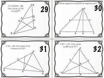 Task Cards - Special Segments in Triangles by Interactive Algebra