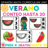 Task Cards Summer Counting to 20 Watermelon Conteo hasta e