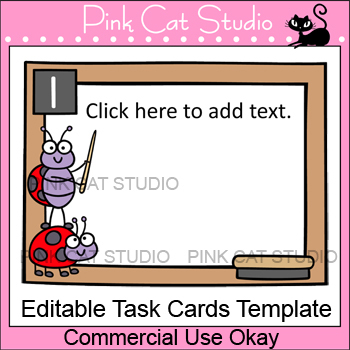 Preview of Editable Task Card Template - Ladybug Theme