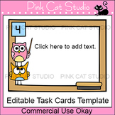 Editable Task Cards Template - Owl Theme
