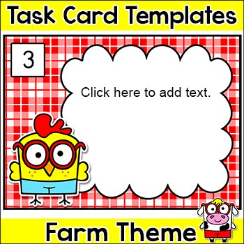 Preview of Editable Task Cards Template - Farm Theme