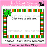 Editable Task Cards Template - St. Patrick's Day Theme