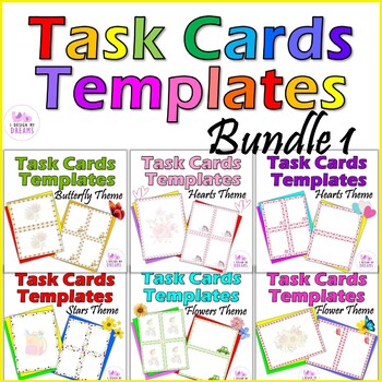 Preview of Task Cards Templates Bundle 1 Clipart