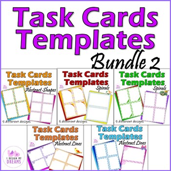 Task Cards Templates Bundle 2 Clipart by I Design My Dreams | TPT