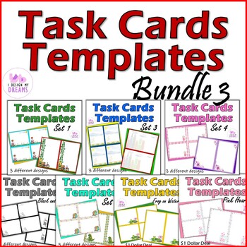 Preview of Task Cards Templates Bundle 3 Clipart