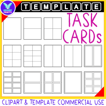 Task Cards Templates - Flash Card Lay Out Clip Art / Worksheet ...
