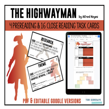 Preview of Task Cards for "The Highwayman" by Alfred Noyes - PRINT & DIGITAL