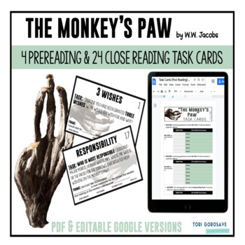 Preview of Task Cards for "The Monkey's Paw" - DIGITAL & PRINT
