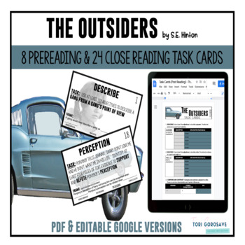 Preview of Task Cards for The Outsiders - DIGITAL & PRINT
