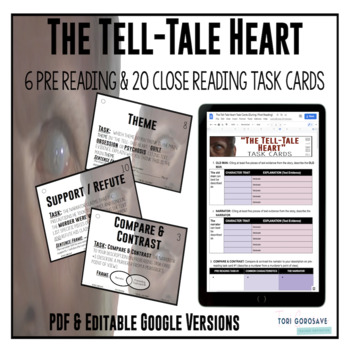 Preview of Task Cards for The Tell-Tale Heart - DIGITAL & PRINT