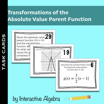 Preview of Task Cards: Transformations of the Absolute Value Parent Function