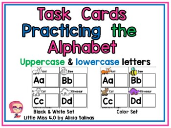 Preview of Task Cards Uppercase and Lowercase Letter Practice