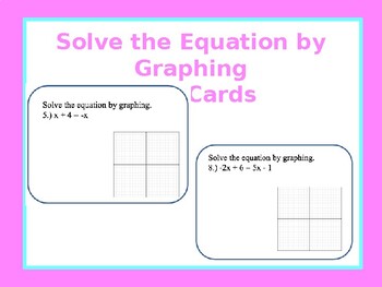 Preview of Use Graphs to Solve Equations Task Cards