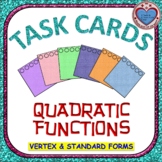 Task Cards 28 - Vertex Form & Standard Form of Quad Functi