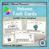 8th Grade Math Volume Task Cards with or without QR Codes