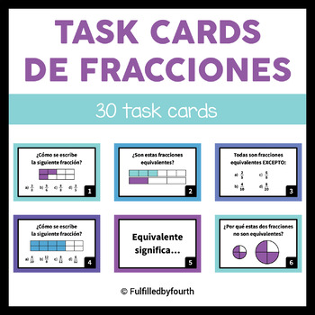 Preview of Task Cards de Fracciones | Spanish