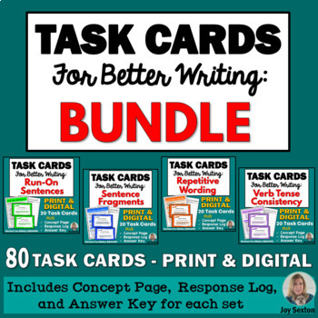 Preview of Task Cards for Better Writing: BUNDLE - Print & DIGITAL