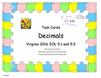 Preview of Task Cards for Decimals