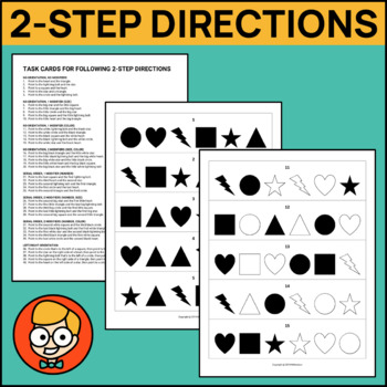 Preview of Task Cards for Following 2-Step Directions