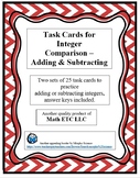 Task Cards for Integer Comparison - Addition & Subtraction