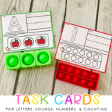 Pop It Task Cards with Formation Chants - Letters, Sounds,