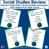 Task Cards for Second and Third Grade Review in Social Studies