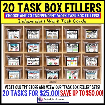 Preview of Task Cards for Special Education - CUSTOM DISCOUNT BUNDLE Directions To Order