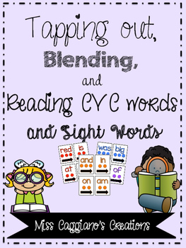 Preview of Task Cards for Tapping out, Blending, and Reading CVC words and Sight Words