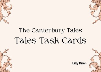 Preview of Task Cards for The Canterbury Tales (23 tales, answers & explanations)