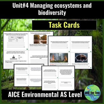 Preview of Task Cards for Unit#4 Managing Ecosystems and Biodiversity AICE Environmental AS