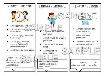 Preview of Task Cards in Italian / Ruoli nei gruppi cooperativi