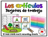 Task Cards in Spanish- Tarjetas de trabajo- Los artículos