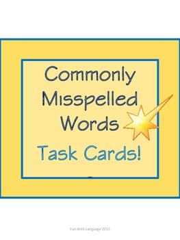Preview of Task Cards or Scoot for Commonly Misspelled Words Spelling Practice