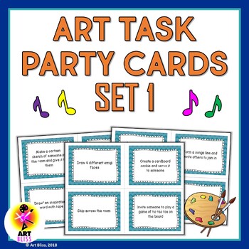 Preview of Art Task Party Cards First Day Icebreaker Activity - Set 1