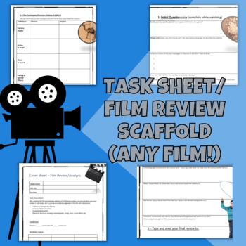 Preview of Task Sheet - Film Review/Analysis (Scaffold Suits Any Film!)