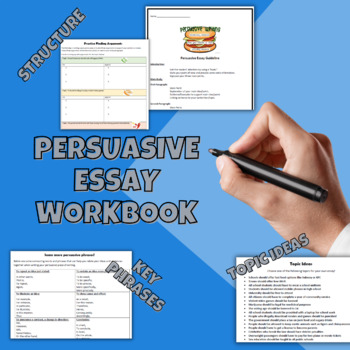 Preview of Task Sheet - Persuasive Essays (No Prep Workbook with Topic Ideas!)