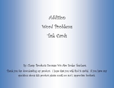 Task cards, Addition word problems.