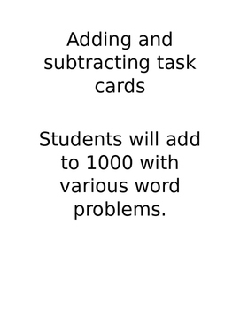 Preview of Task cards addition to 1000