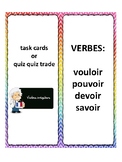Task cards, quiz quiz trade, vouloir, pouvoir, devoir, sav
