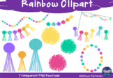 Tassel and Pom Pom Clip Art - Rainbow