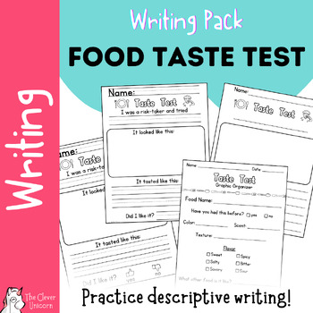 Preview of Taste Test Descriptive Writing - 3 Versions + Graphic Organizer