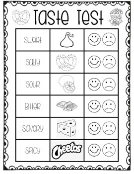 Taste Test Record Sheet by Jennifer Dow | Teachers Pay Teachers